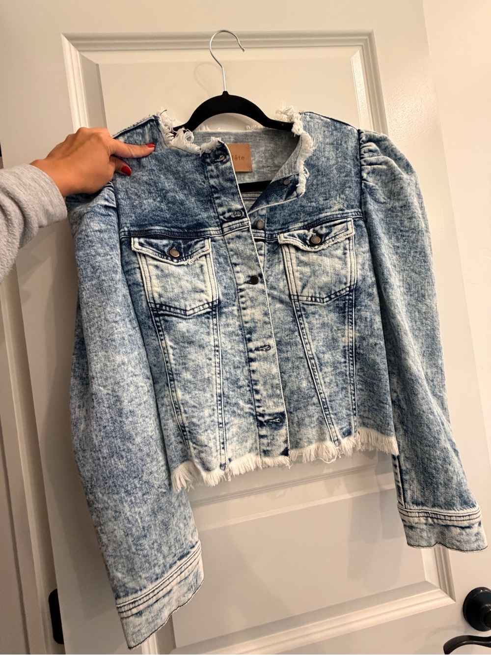 Retrofete Light Acid-Wash Blue Denim Jacket